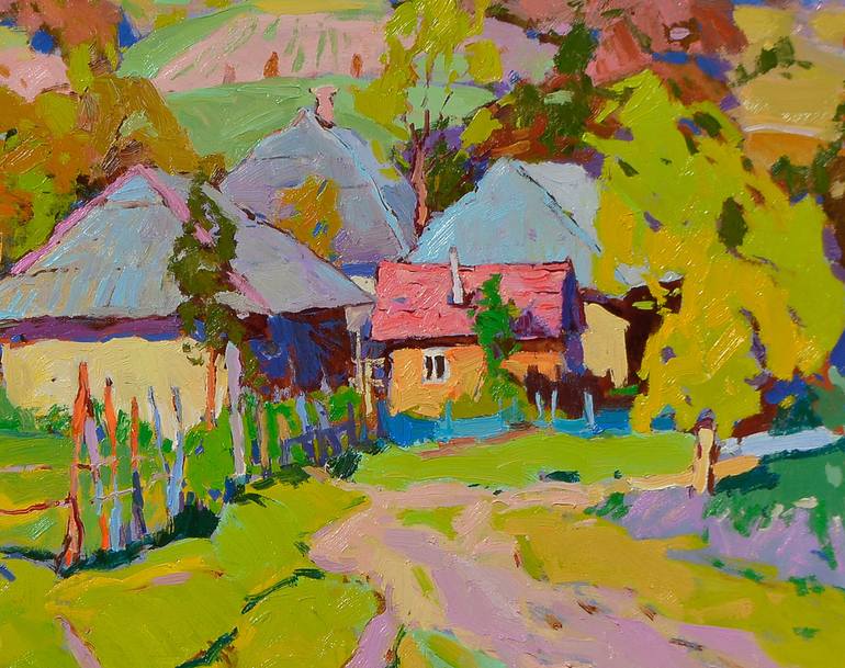 Original Art Deco Landscape Painting by Shandor Alexander