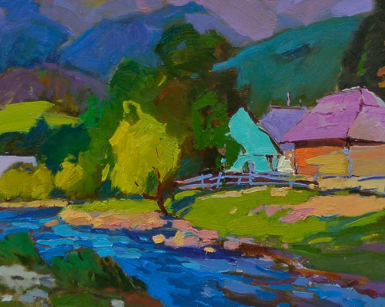 Original Abstract Expressionism Landscape Painting by Shandor Alexander