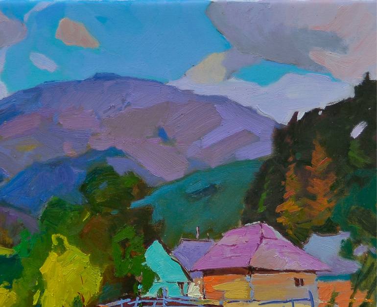 Original Abstract Expressionism Landscape Painting by Shandor Alexander