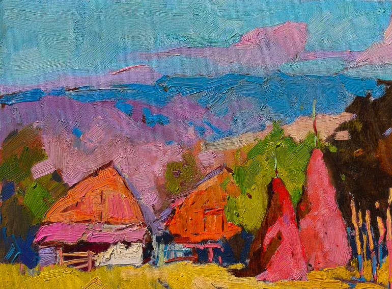 Original Abstract Expressionism Landscape Painting by Shandor Alexander