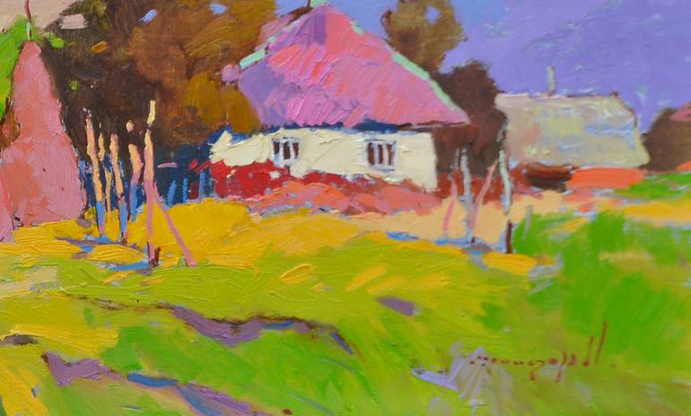 Original Abstract Expressionism Landscape Painting by Shandor Alexander