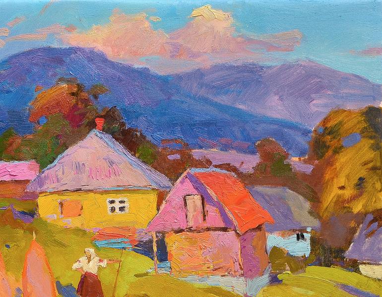 Original Abstract Expressionism Landscape Painting by Shandor Alexander