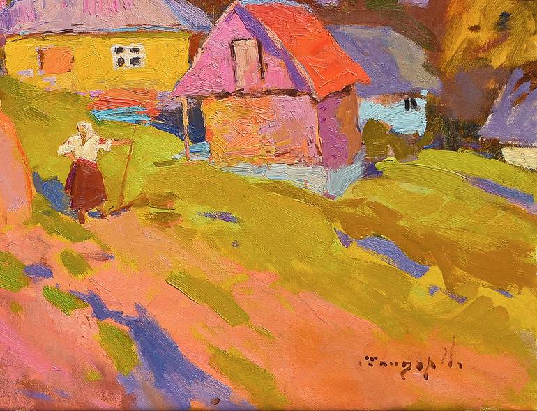 Original Abstract Expressionism Landscape Painting by Shandor Alexander