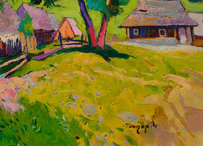 Original Abstract Expressionism Garden Painting by Shandor Alexander