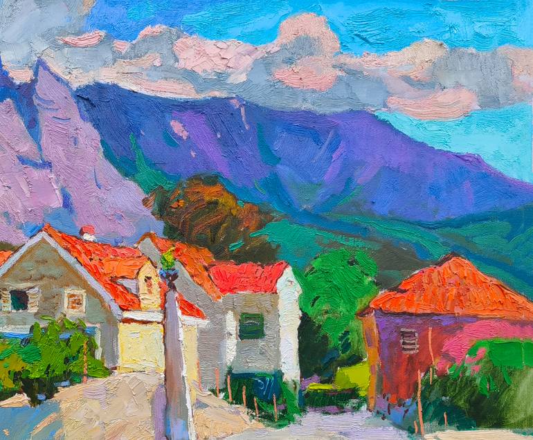 Original Abstract Expressionism Architecture Painting by Shandor Alexander