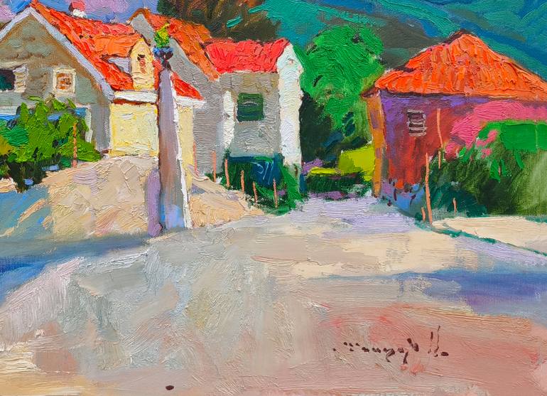 Original Abstract Expressionism Architecture Painting by Shandor Alexander