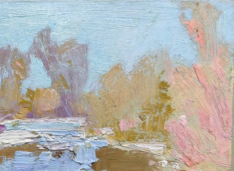 Original Abstract Expressionism Landscape Painting by Shandor Alexander