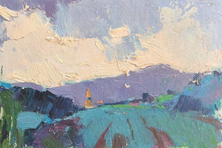 Original Art Deco Landscape Painting by Shandor Alexander