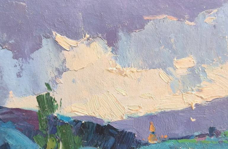 Original Art Deco Landscape Painting by Shandor Alexander