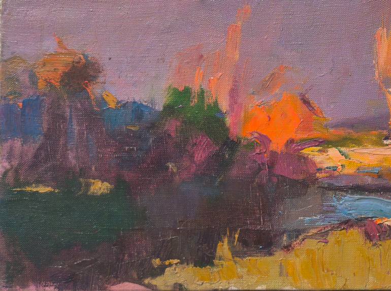 Original Abstract Expressionism Beach Painting by Shandor Alexander