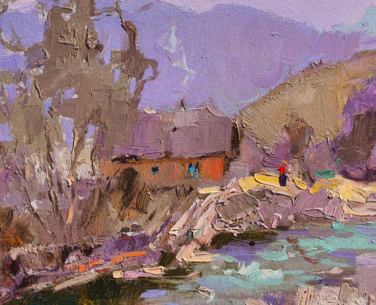 Original Art Deco Landscape Painting by Shandor Alexander