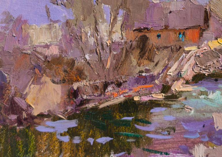 Original Art Deco Landscape Painting by Shandor Alexander