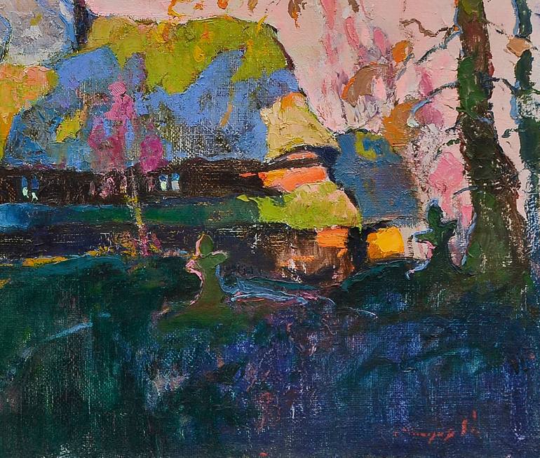 Original Abstract Expressionism Landscape Painting by Shandor Alexander