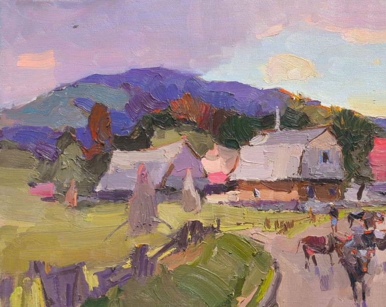 Original Art Deco Landscape Painting by Shandor Alexander
