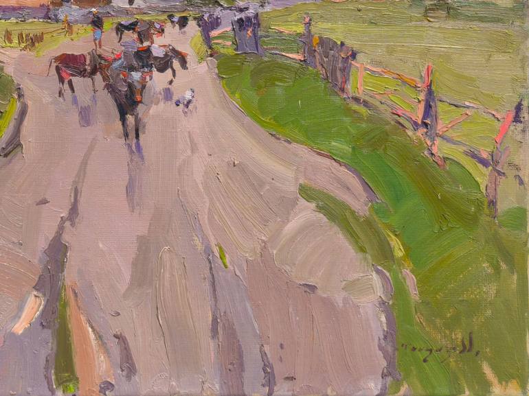 Original Art Deco Landscape Painting by Shandor Alexander