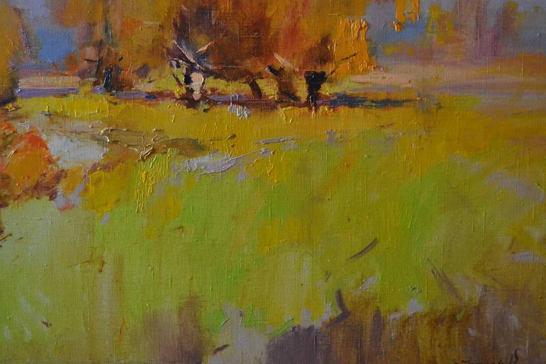 Original Art Deco Landscape Painting by Shandor Alexander