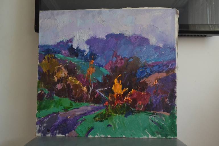 Original Art Deco Landscape Painting by Shandor Alexander