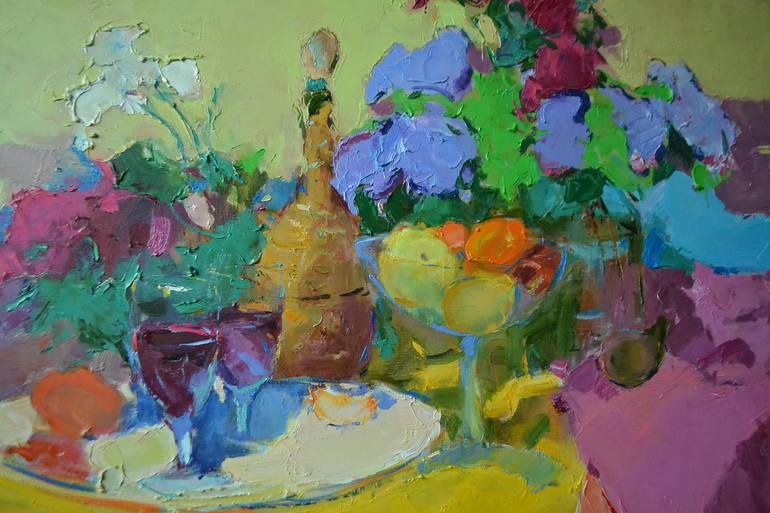 Original Abstract Expressionism Still Life Painting by Shandor Alexander