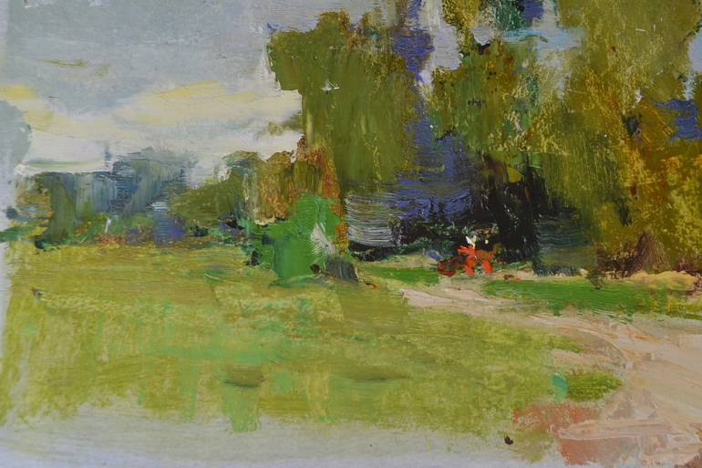 Original Art Deco Landscape Painting by Shandor Alexander
