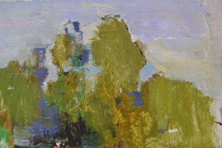 Original Art Deco Landscape Painting by Shandor Alexander