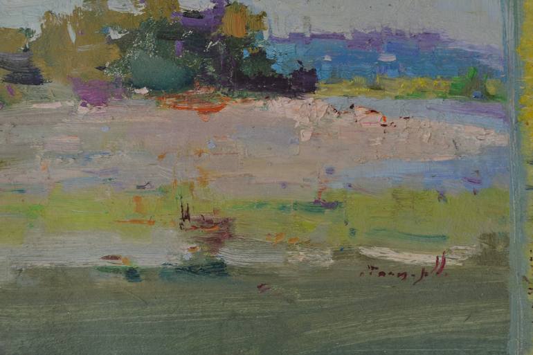 Original Art Deco Landscape Painting by Shandor Alexander