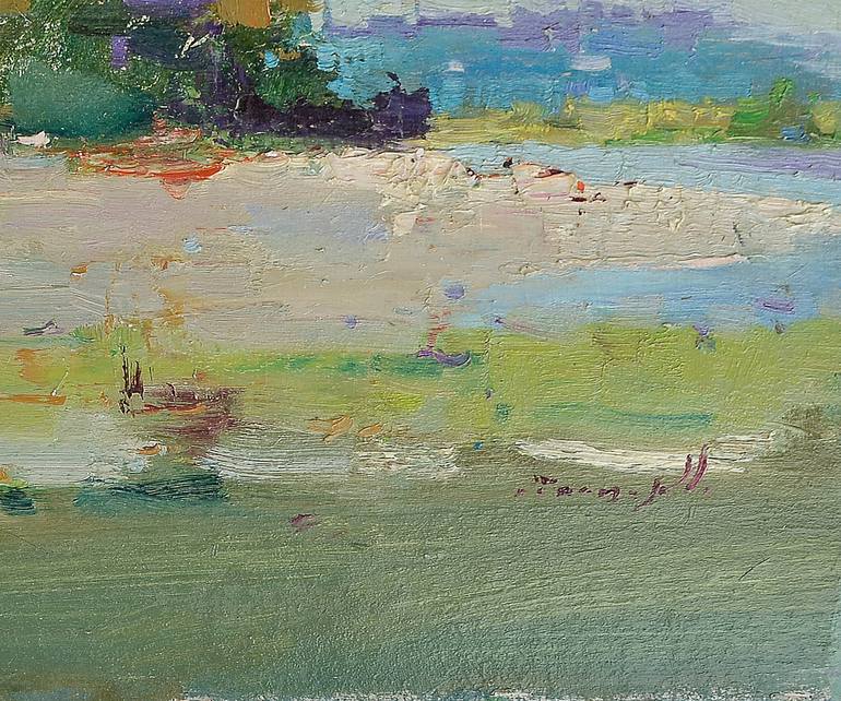 Original Art Deco Landscape Painting by Shandor Alexander