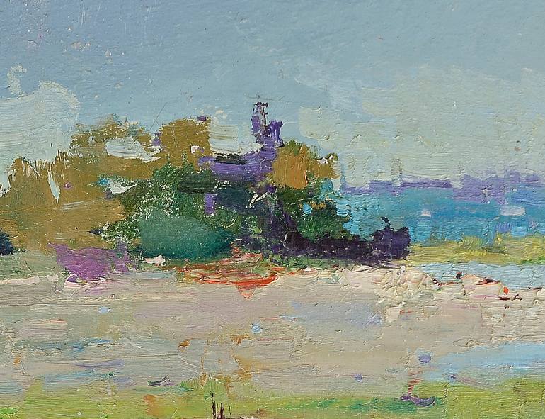 Original Art Deco Landscape Painting by Shandor Alexander