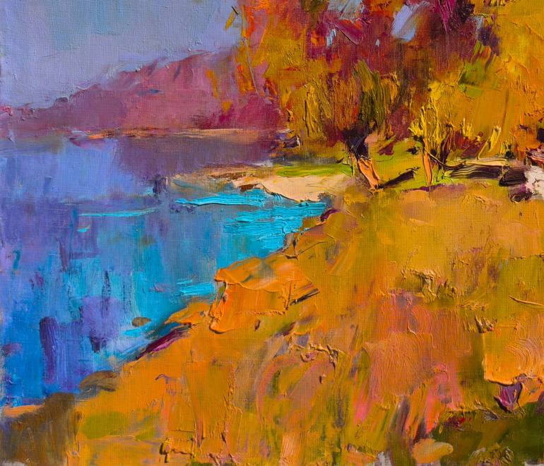 Original Art Deco Landscape Painting by Shandor Alexander