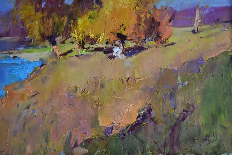 Original Art Deco Landscape Painting by Shandor Alexander