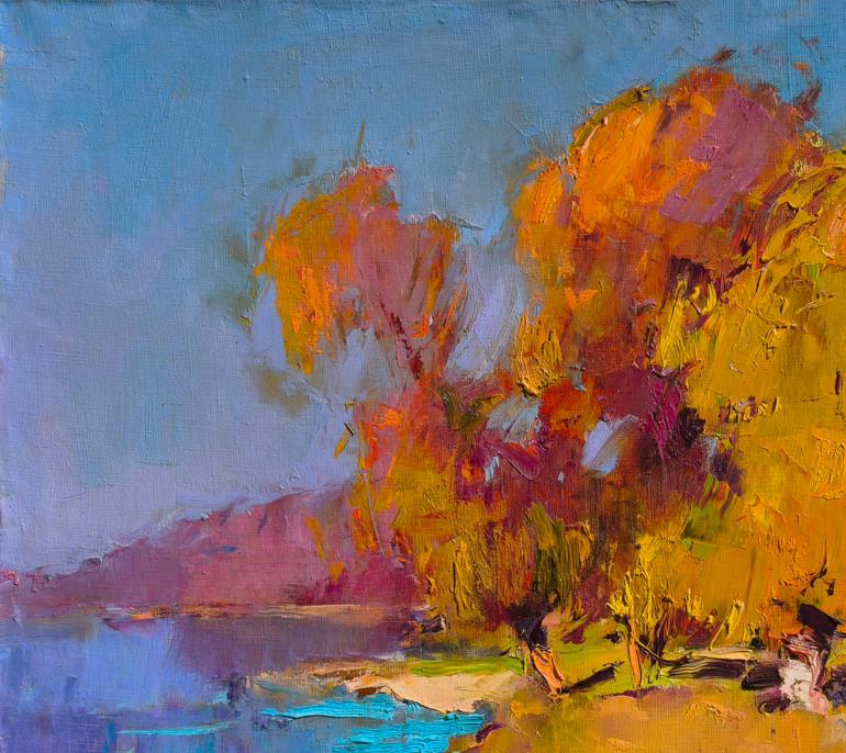 Original Art Deco Landscape Painting by Shandor Alexander