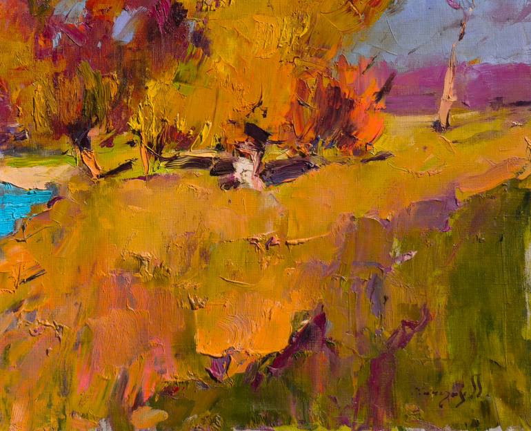 Original Art Deco Landscape Painting by Shandor Alexander