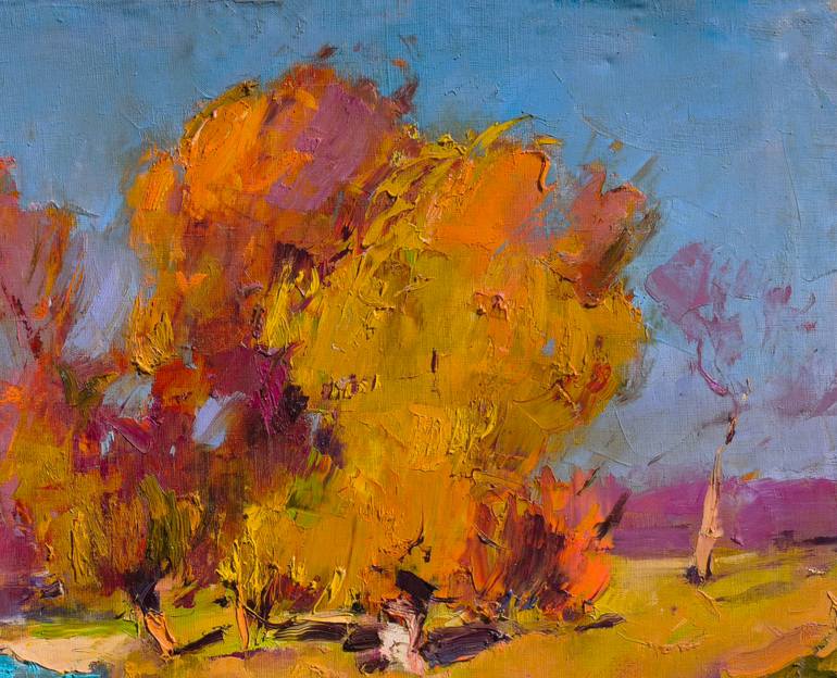 Original Art Deco Landscape Painting by Shandor Alexander