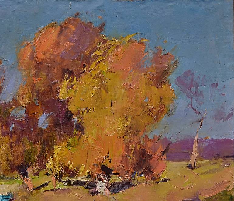 Original Art Deco Landscape Painting by Shandor Alexander