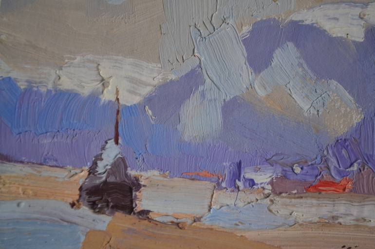 Original Art Deco Landscape Painting by Shandor Alexander