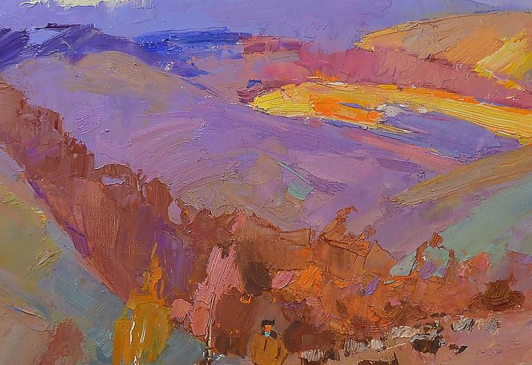 Original Art Deco Landscape Painting by Shandor Alexander