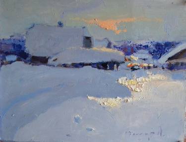 Winter etude _ Oil on Cardboard thumb