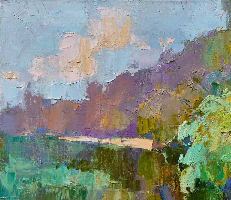 Original Art Deco Landscape Painting by Shandor Alexander