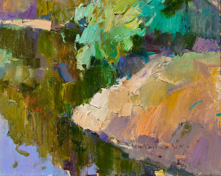 Original Art Deco Landscape Painting by Shandor Alexander