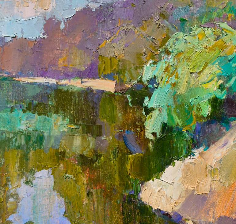 Original Art Deco Landscape Painting by Shandor Alexander