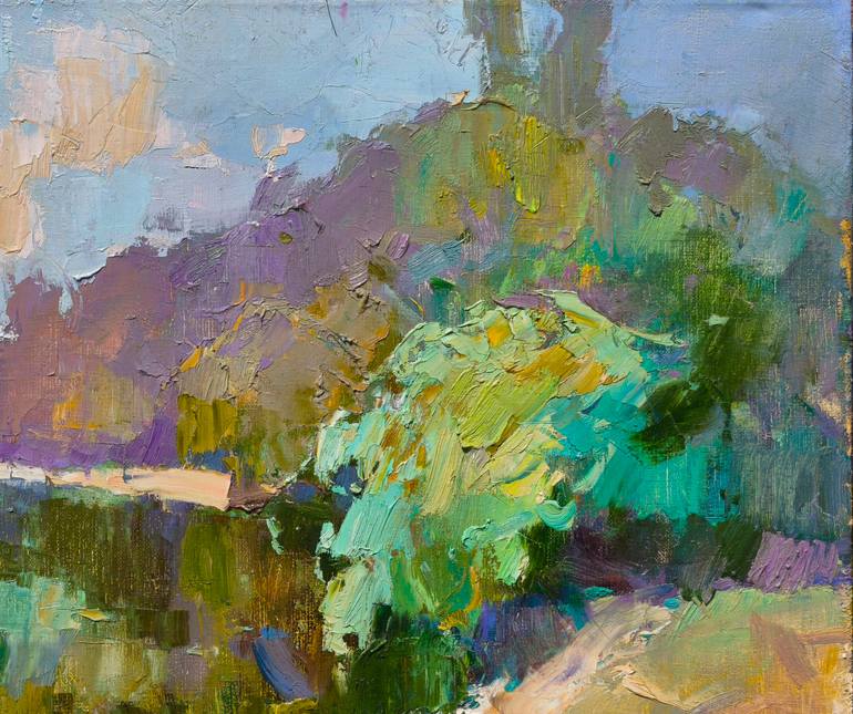 Original Art Deco Landscape Painting by Shandor Alexander