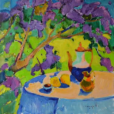 Sunny day in the garden _ oil on canvas thumb