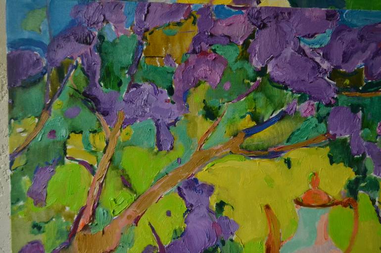 Original Abstract Garden Painting by Shandor Alexander