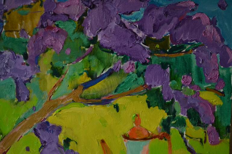 Original Abstract Garden Painting by Shandor Alexander