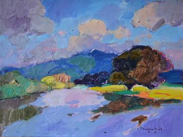 Tisza River in summer _ oil on canvas thumb