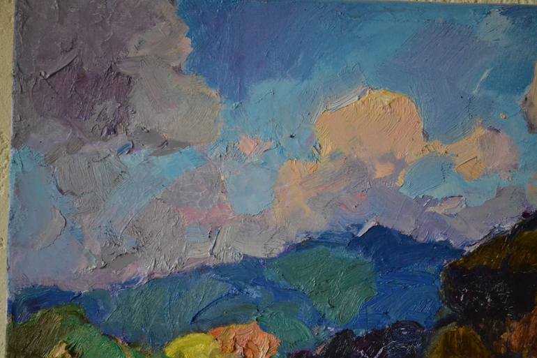 Original Art Deco Landscape Painting by Shandor Alexander