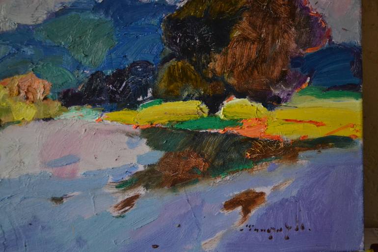 Original Art Deco Landscape Painting by Shandor Alexander