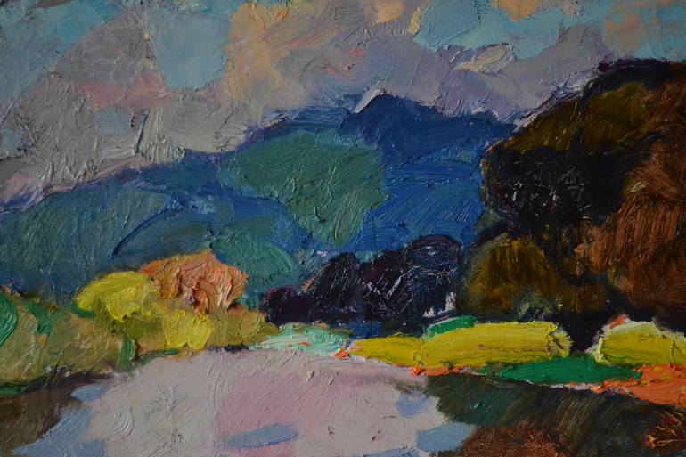 Original Art Deco Landscape Painting by Shandor Alexander