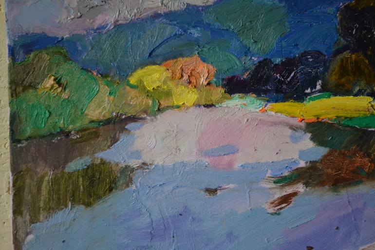 Original Art Deco Landscape Painting by Shandor Alexander