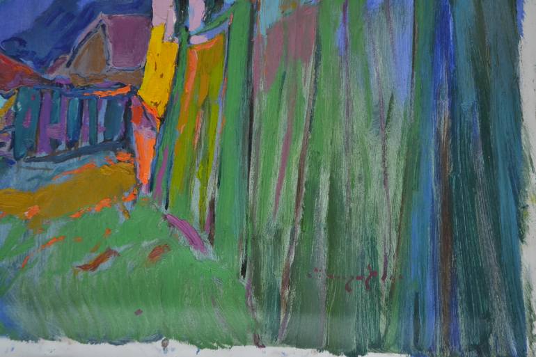 Original Art Deco Landscape Painting by Shandor Alexander