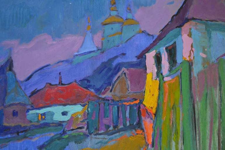 Original Art Deco Landscape Painting by Shandor Alexander